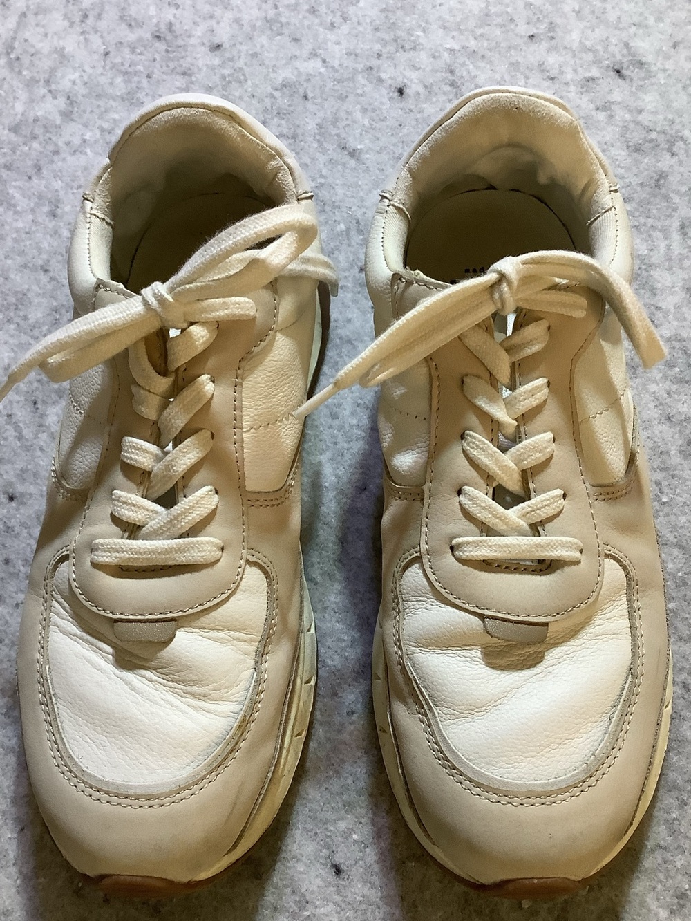 Madewell Kickoff Trainer Sneakers Antique Cream Neutral Colorblock Leather